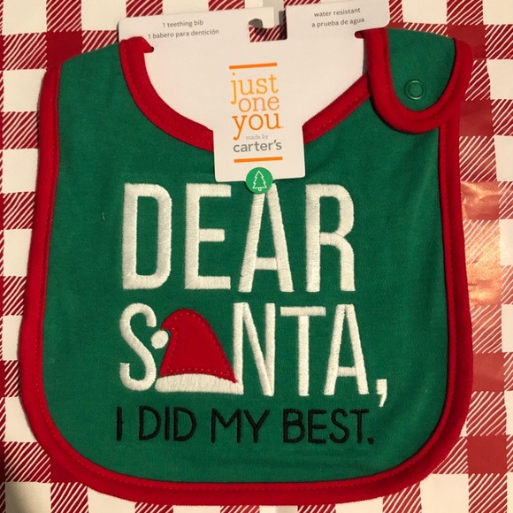 Carter’s Christmas Santa Claus Baby Bibs (2) - Picture 3 of 5